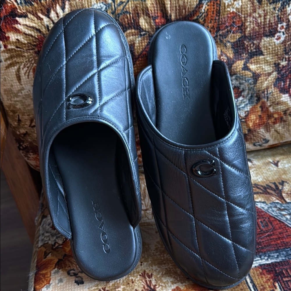 Coach Black Quilted Slip-On Loafers